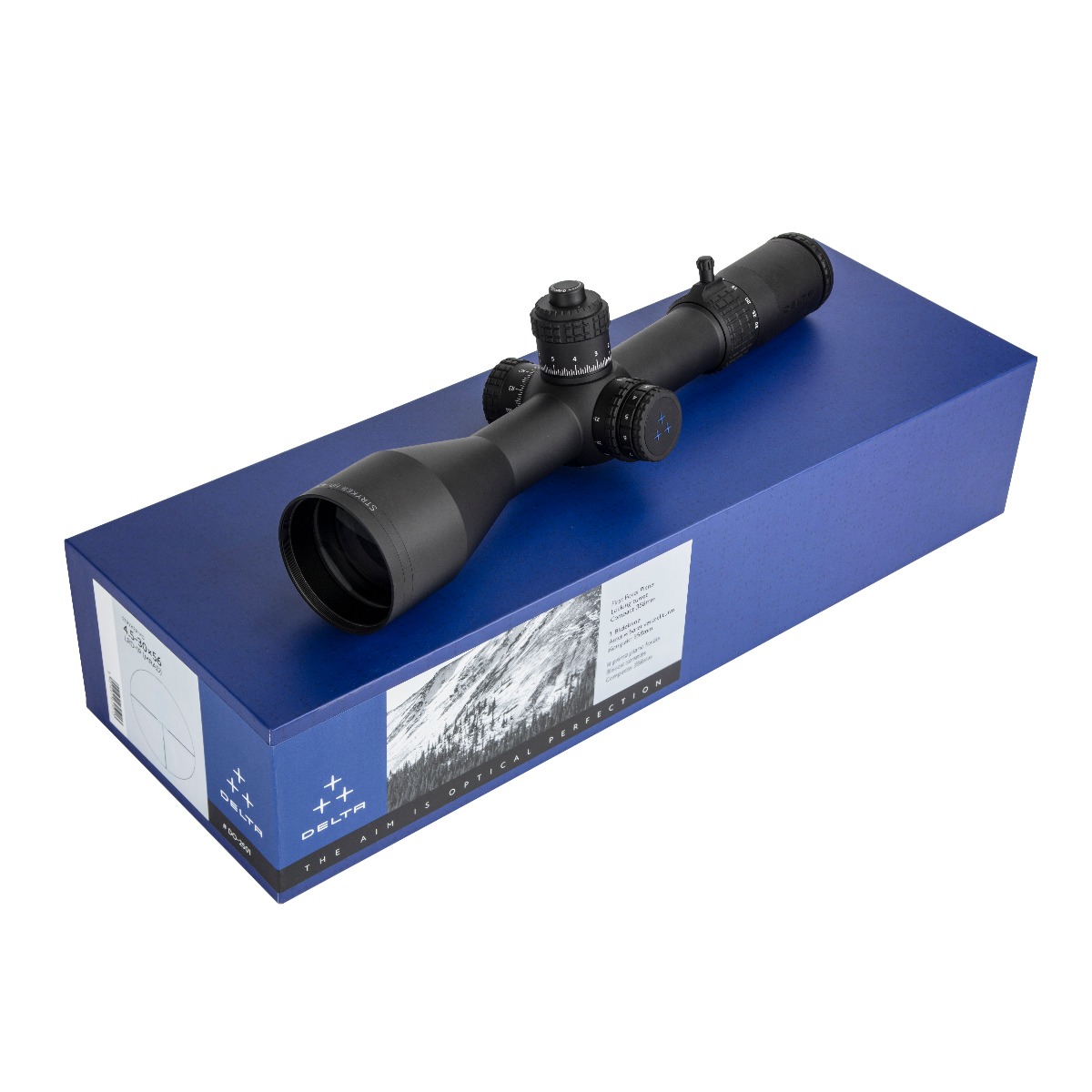 Delta STRYKER ED 4.5-30x56 HD FFP IR Mil Mil Zero Stop LOCKING TURRET Rifle Scope - LRD-1P