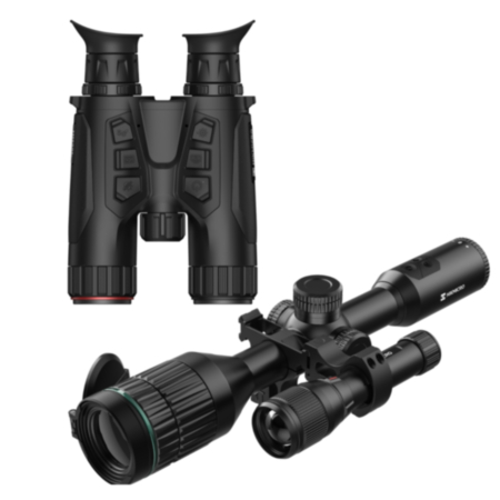 **BUNDLE OFFER** HIKMICRO Habrok 384x288 35mm Multi-Spectrum Thermal / Digital LRF Binoculars + ALPEX Day and Night Riflescope with 850nm IR Illuminator