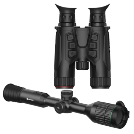 **BUNDLE OFFER** HIKMICRO Habrok Pro 35mm 640x512 20mk Multi-Spectrum Thermal / Digital Binoculars with 1000m LRF + ALPEX Day and Night Riflescope